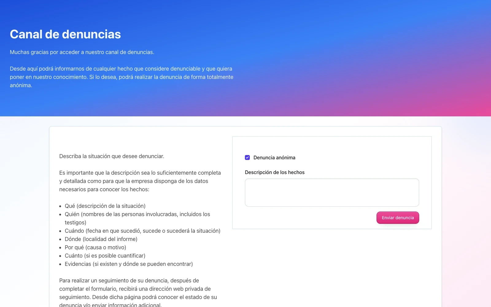 TalentoHQ whistleblowing channel compliance dashboard
