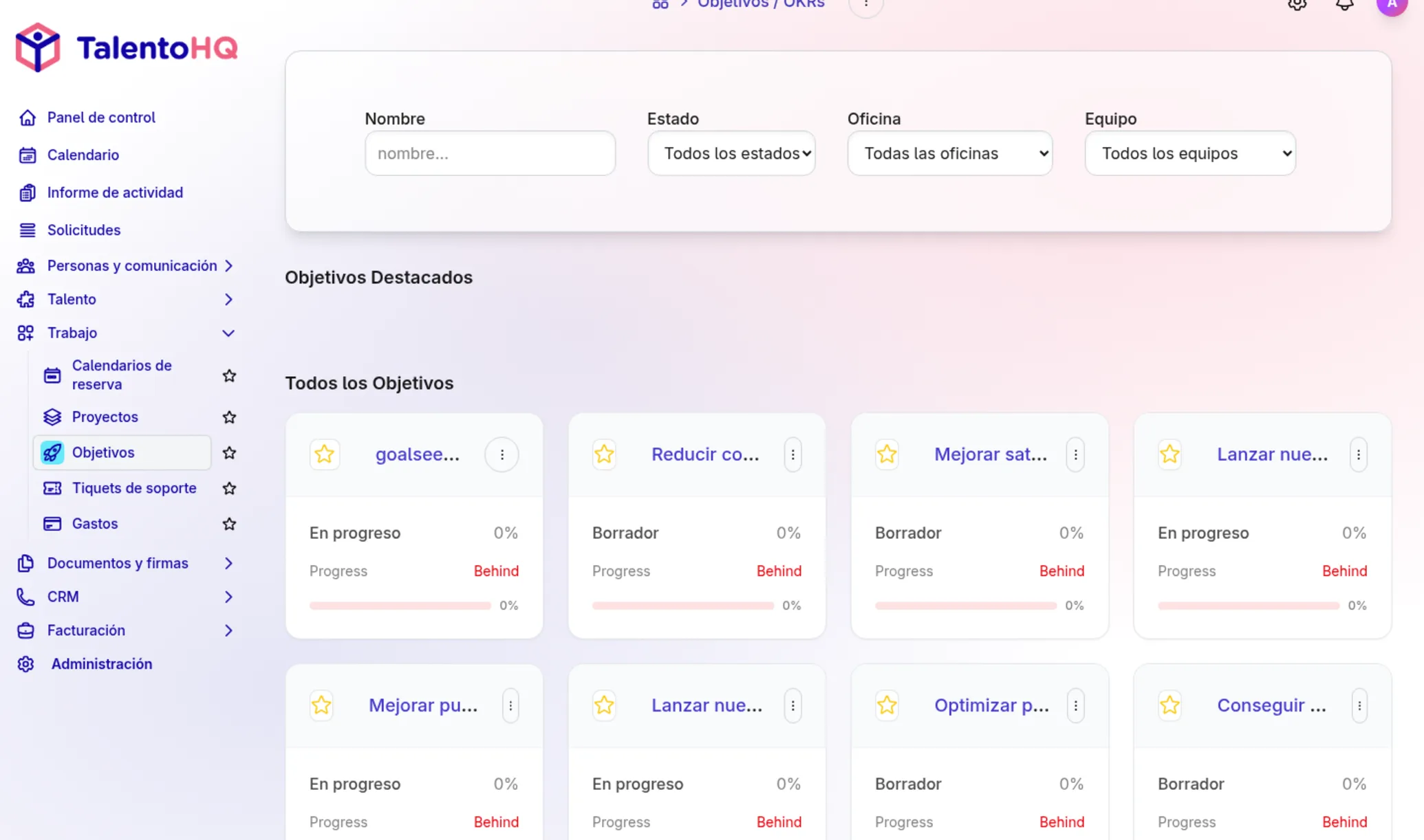 seguimiento de acciones de objetivos