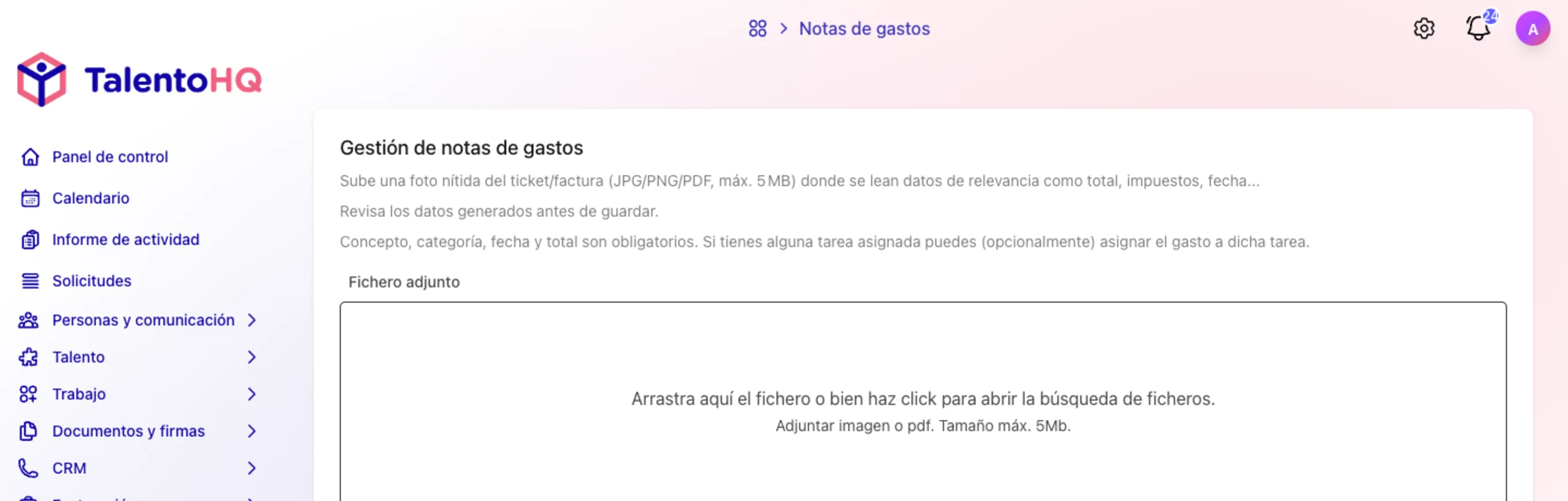 Automatic receipt and expense note upload with AI