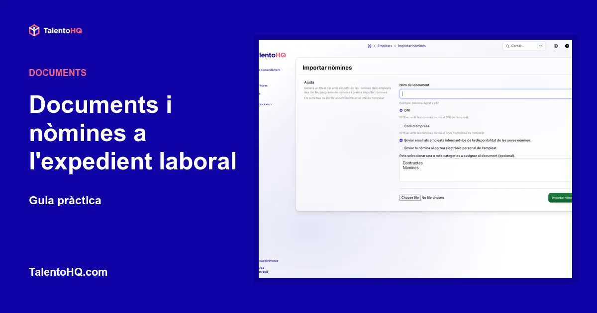 Documents i nòmines a l'expedient laboral