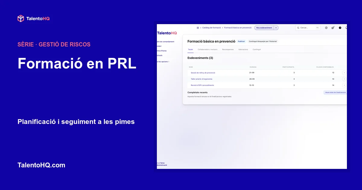 Formació en PRL: planificació i seguiment a les pimes