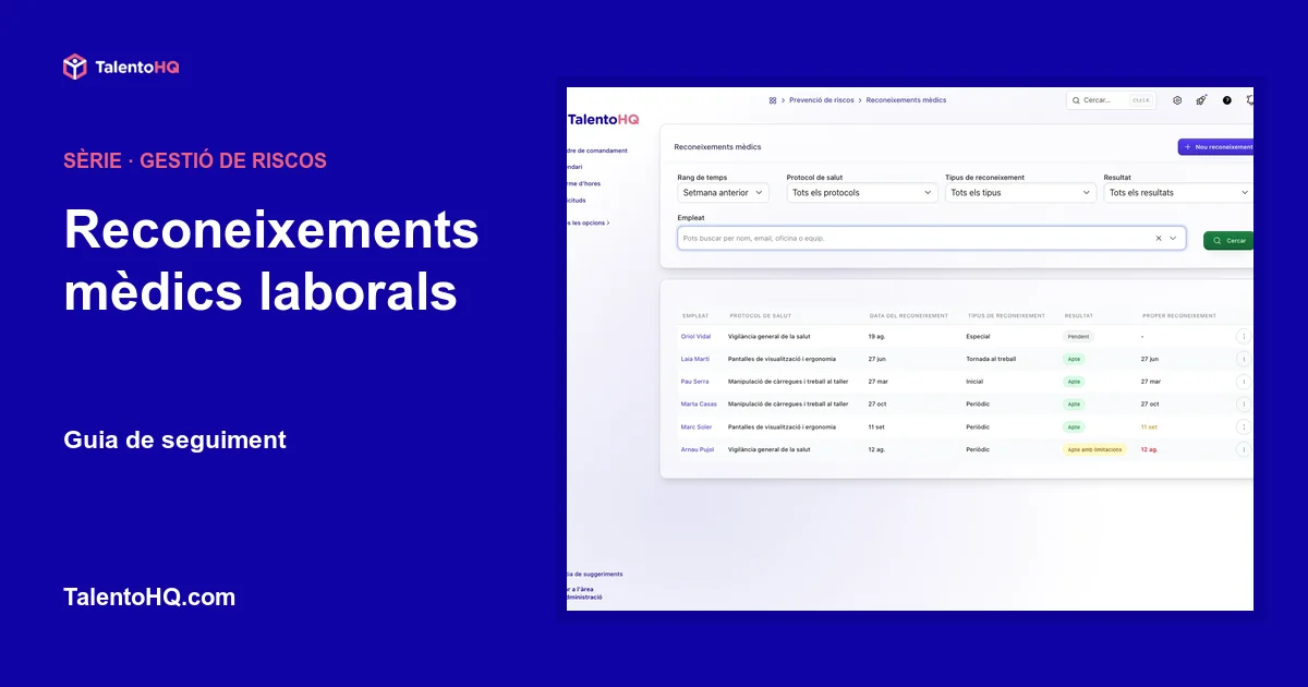 Reconeixements mèdics laborals: guia de seguiment