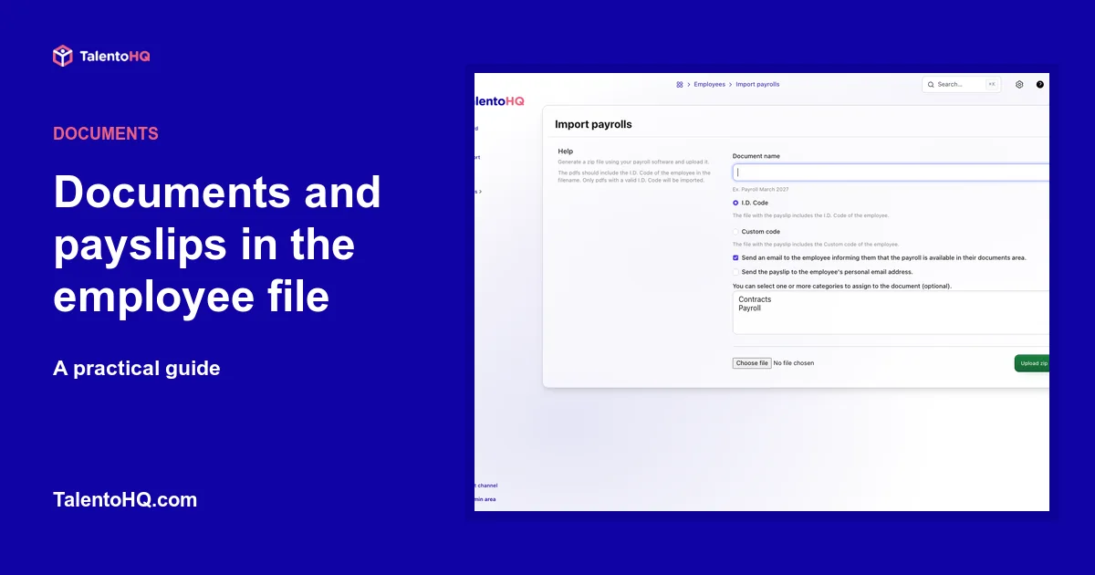 Documents and payslips in the employee file