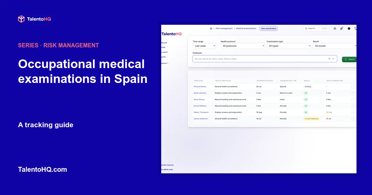 Occupational medical examinations in Spain: a tracking guide