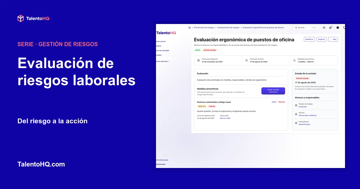 Evaluación de riesgos laborales: del riesgo a la acción