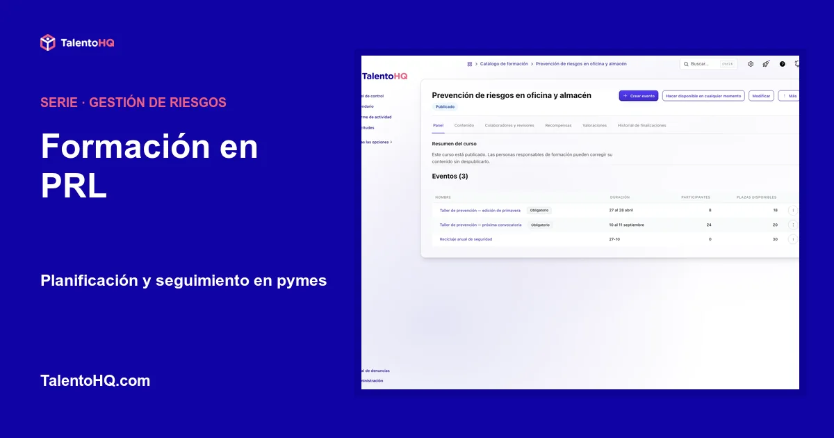Formación en PRL: planificación y seguimiento en pymes