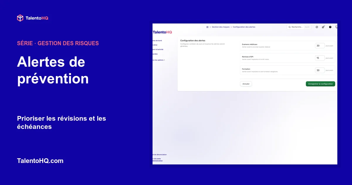 Alertes de prévention : prioriser les révisions et les échéances