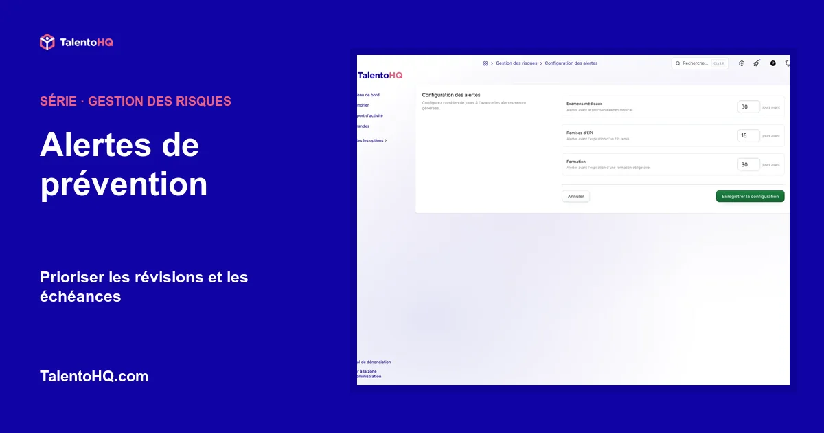 Alertes de prévention : prioriser les révisions et les échéances