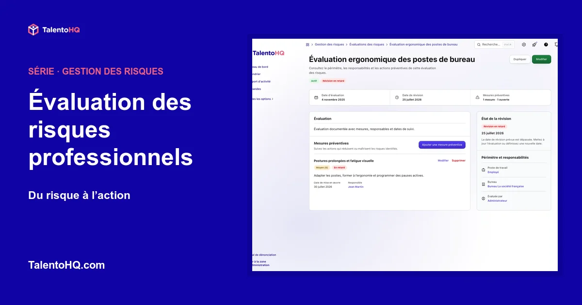 Évaluation des risques professionnels : du risque à l’action