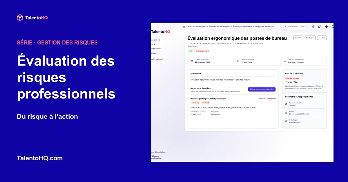 Évaluation des risques professionnels : du risque à l’action