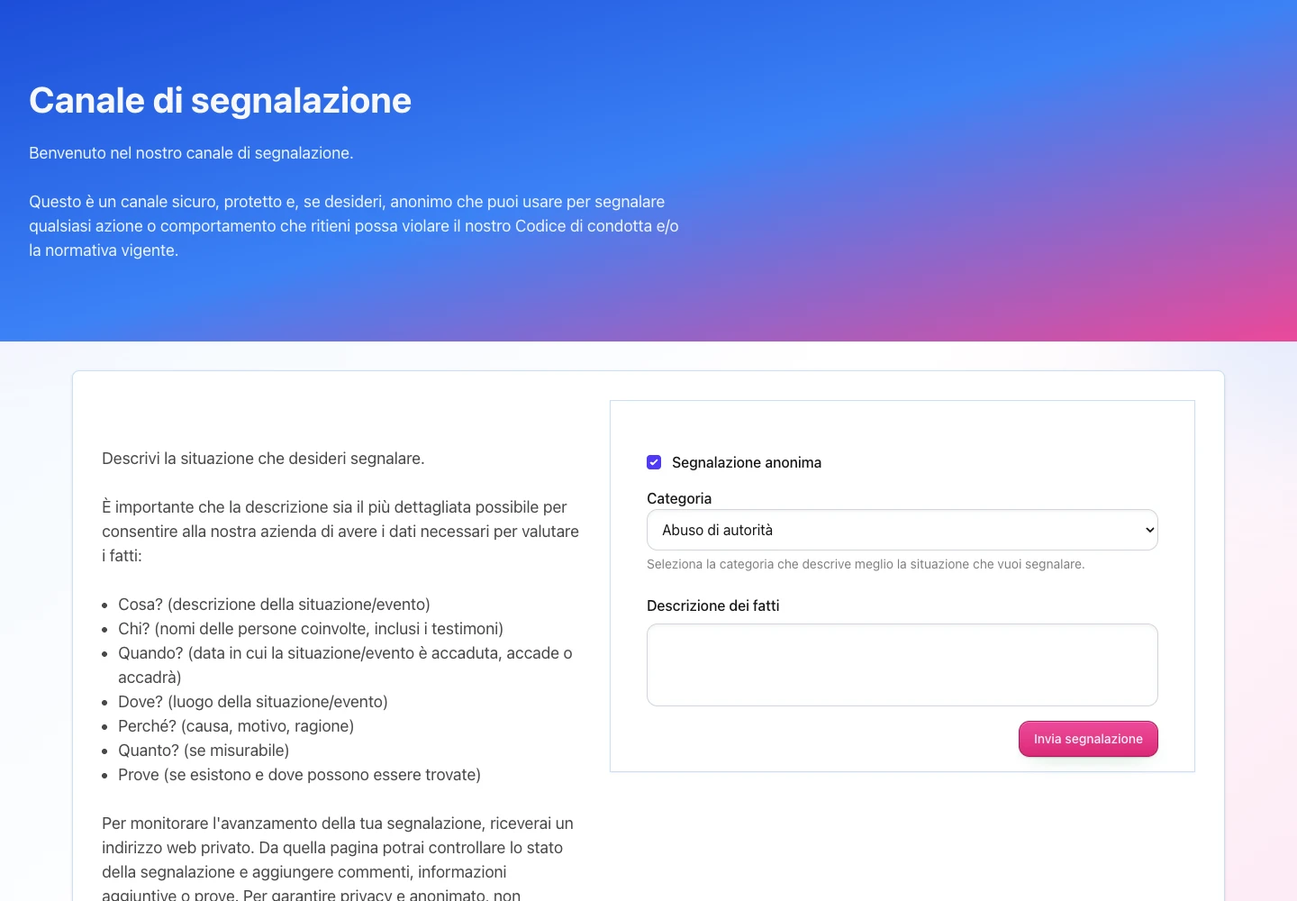 Modulo pubblico del canale TalentoHQ