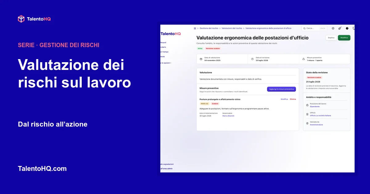 Valutazione dei rischi sul lavoro: dal rischio all’azione