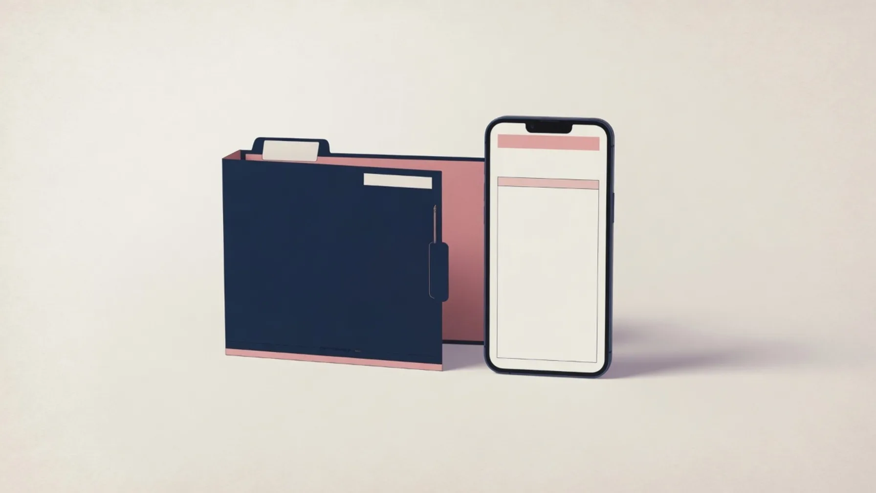 Un telèfon al costat d'un expedient per consultar i descarregar la nòmina.