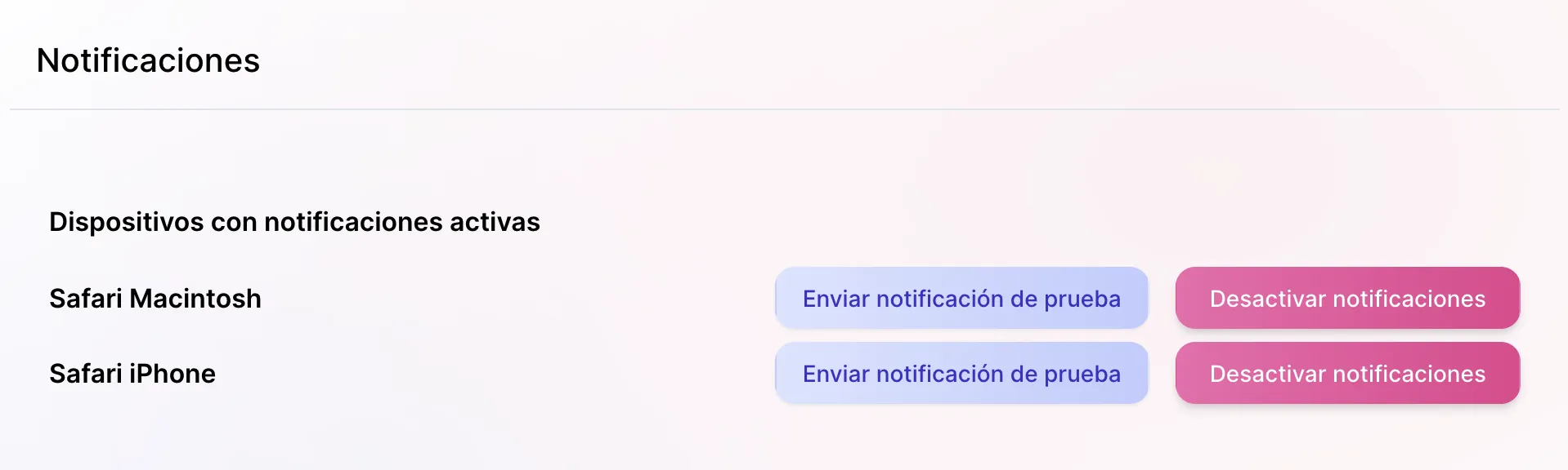 Permisos de notificación nativas