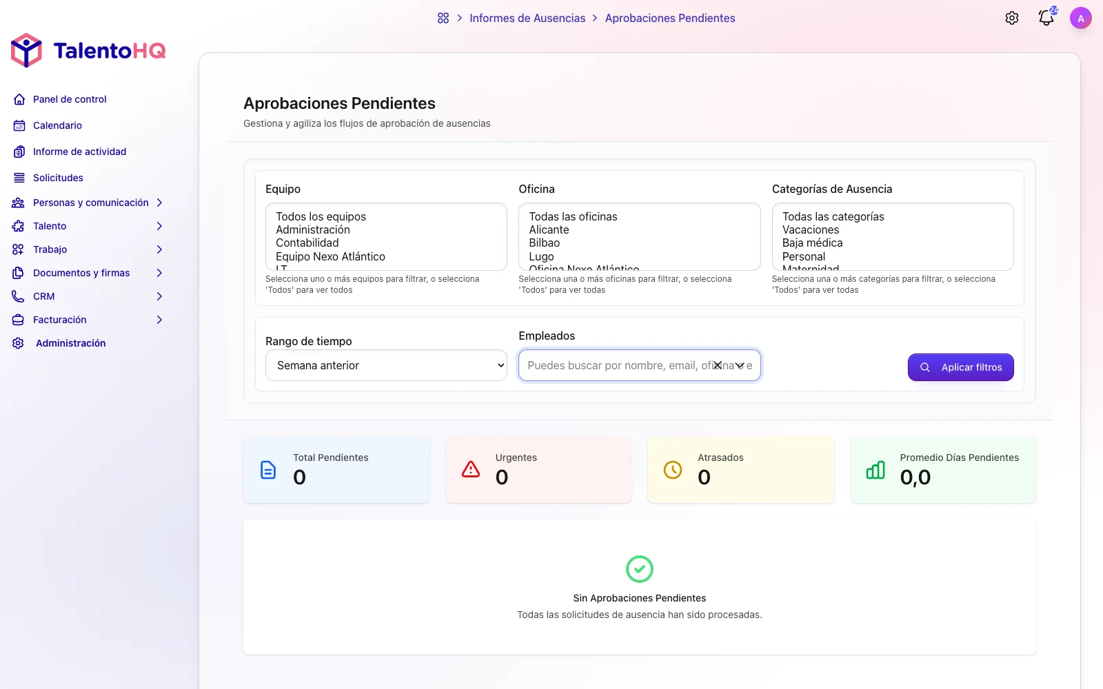 proceso de aprobación de ausencias o vacaciones