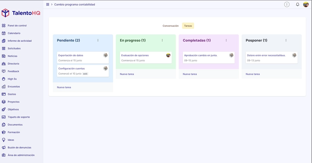 Gestión de proyectos y tareas con control de tiempo y gastos