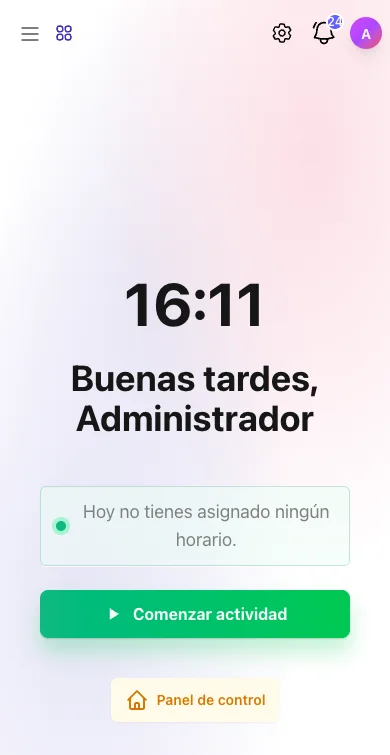 Vista móvil de TalentoHQ para empleados