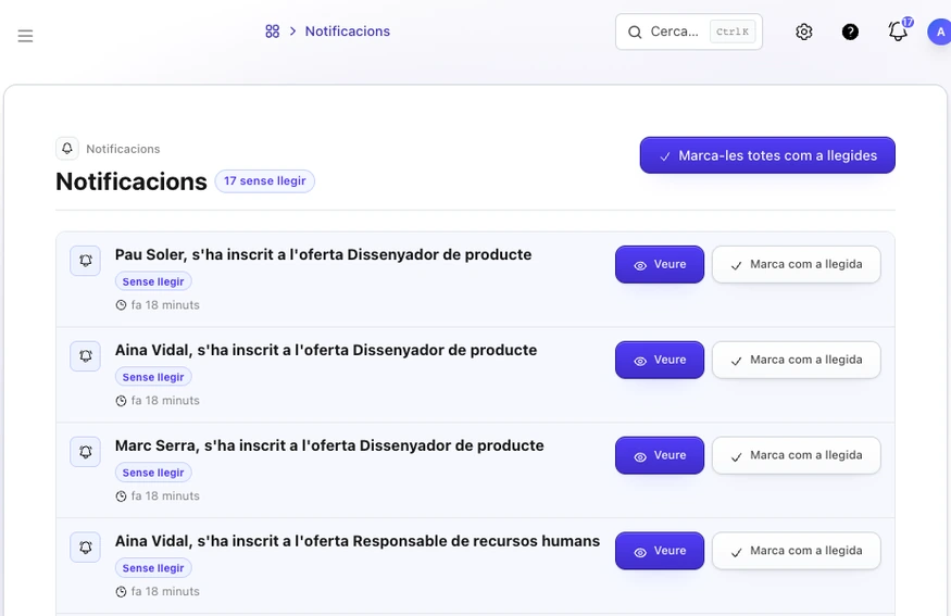 Avís de fitxatge fet fora de l'horari configurat