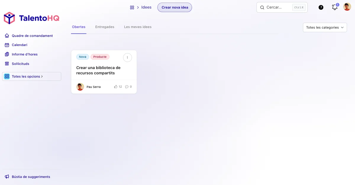Bústia d’idees del portal de l’empleat en català