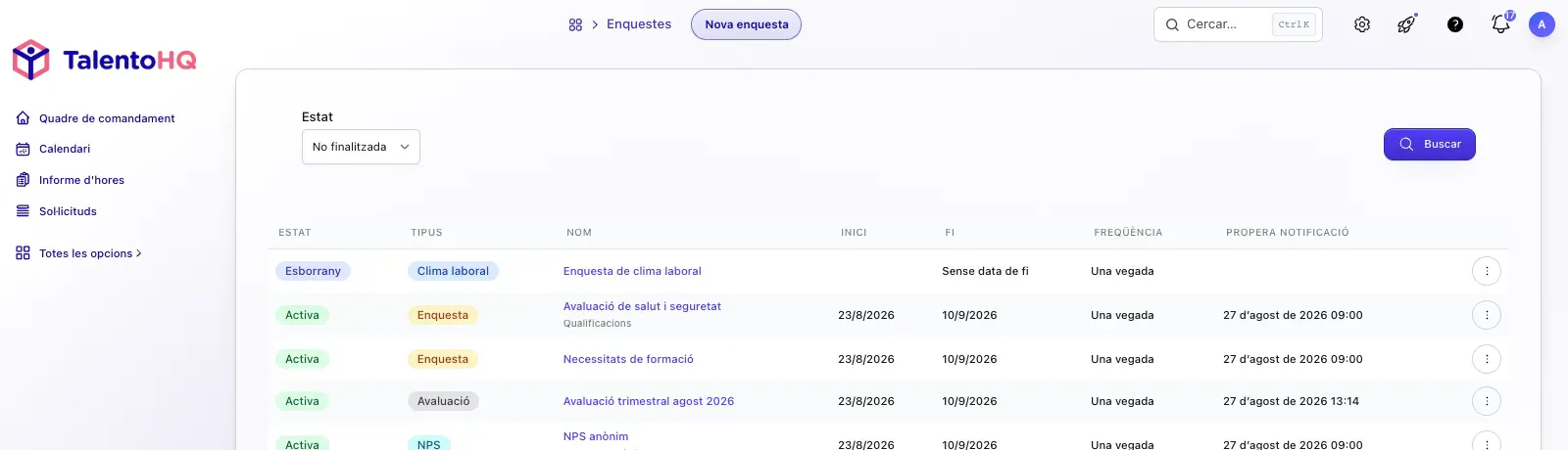 Enquestes NPS a TalentoHQ en català
