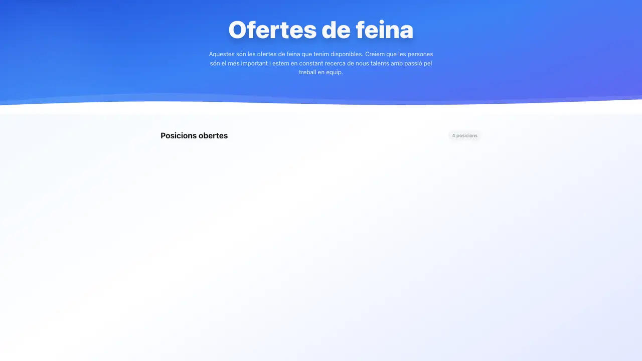 Exemple català de capçalera personalitzada d’una pàgina d’ofertes de feina a TalentoHQ