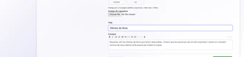 Pàgina pública catalana d’ofertes de feina personalitzada amb temes a TalentoHQ