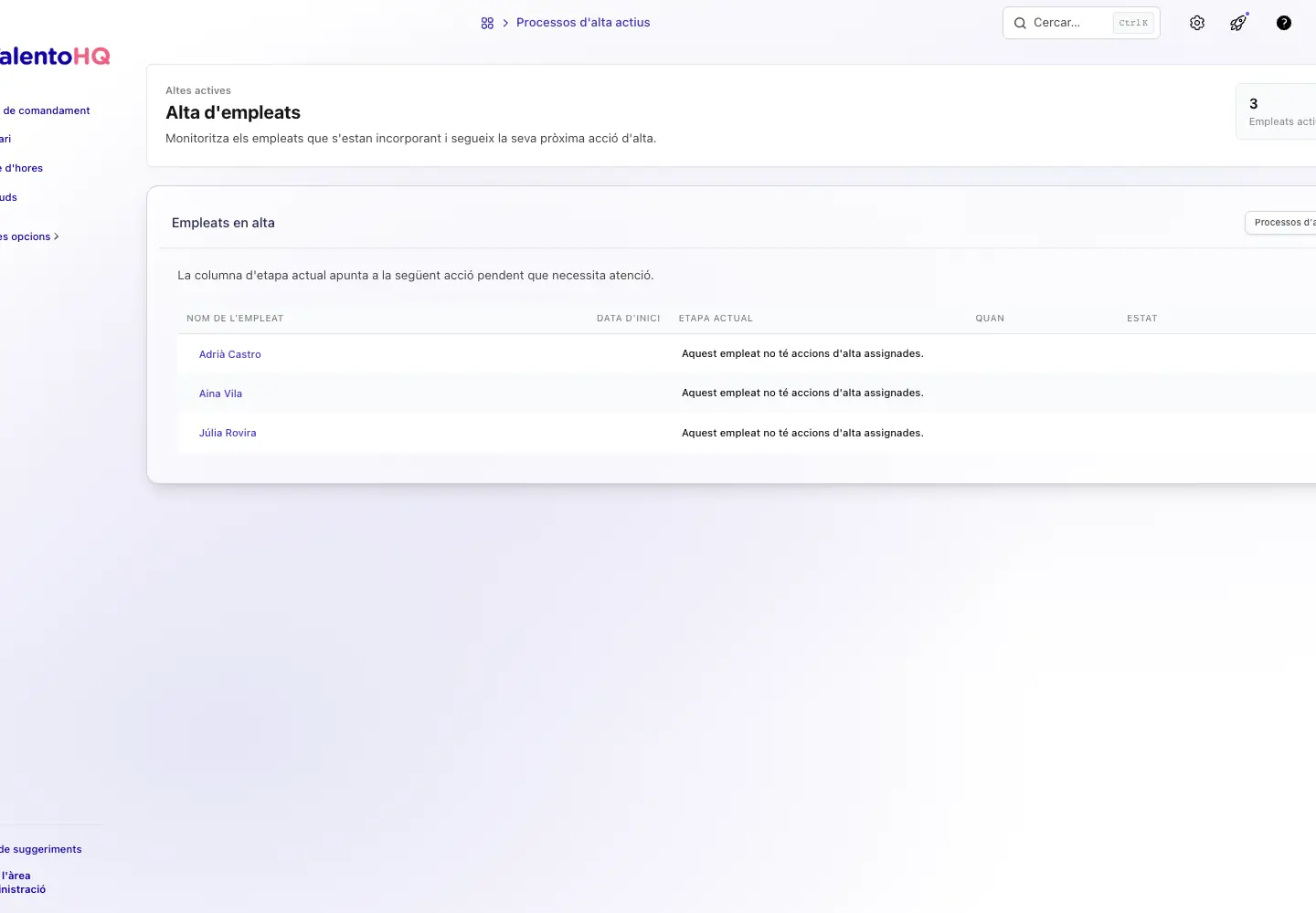 Procés d’onboarding d’empleats a TalentoHQ en català