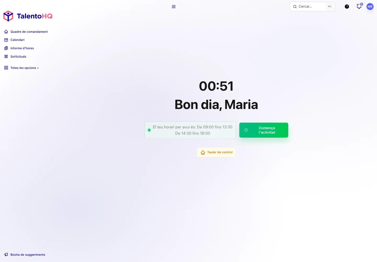 Portal de l’empleat de TalentoHQ en català