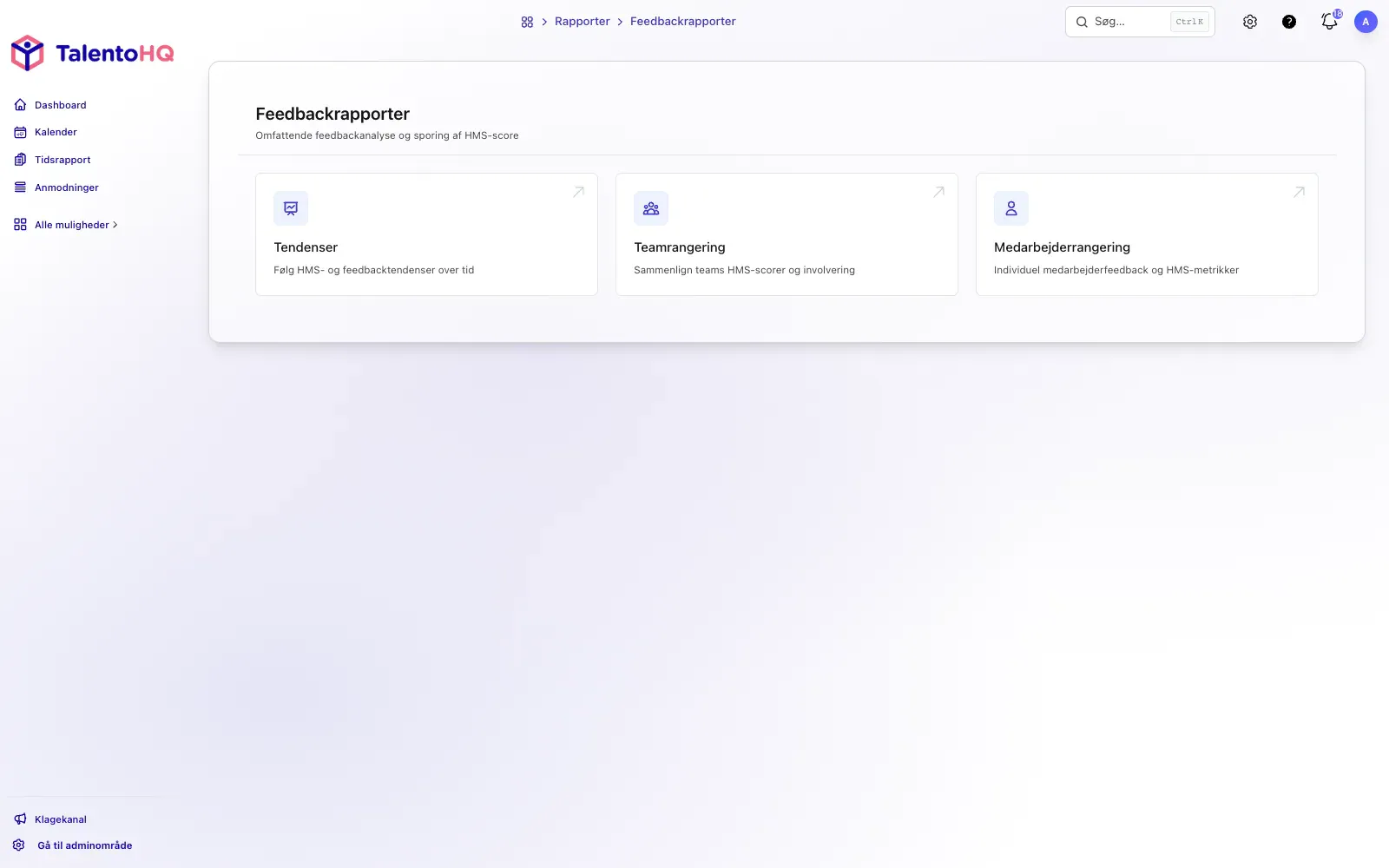 Feedback og trivsel i TalentoHQ på dansk