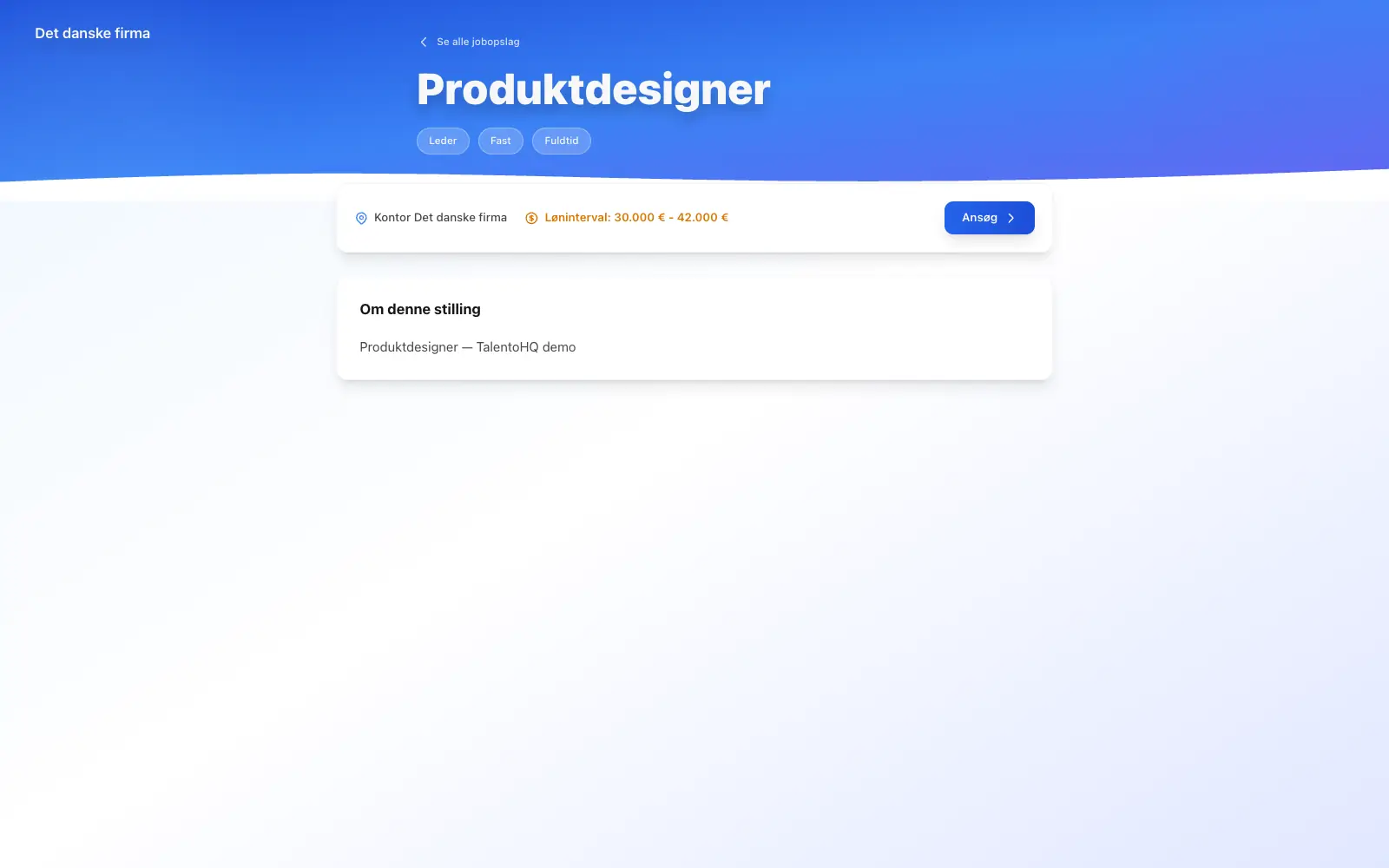 Jobopslag og kandidater i TalentoHQ
