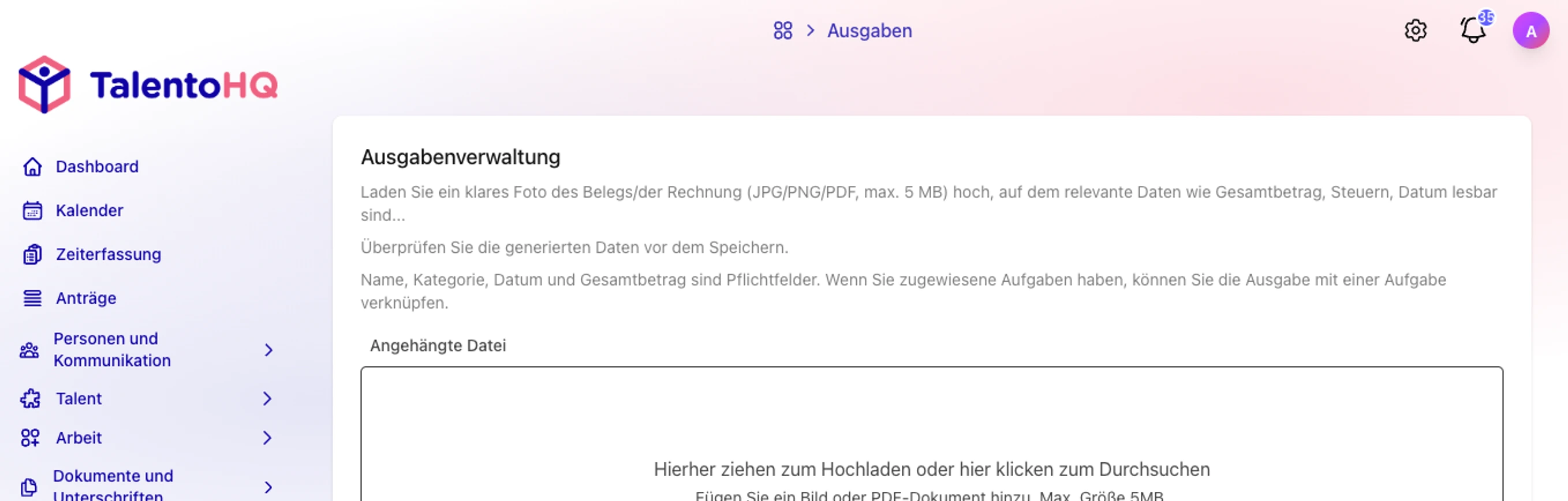 Automatischer Upload von Spesenbelegen mit künstlicher Intelligenz