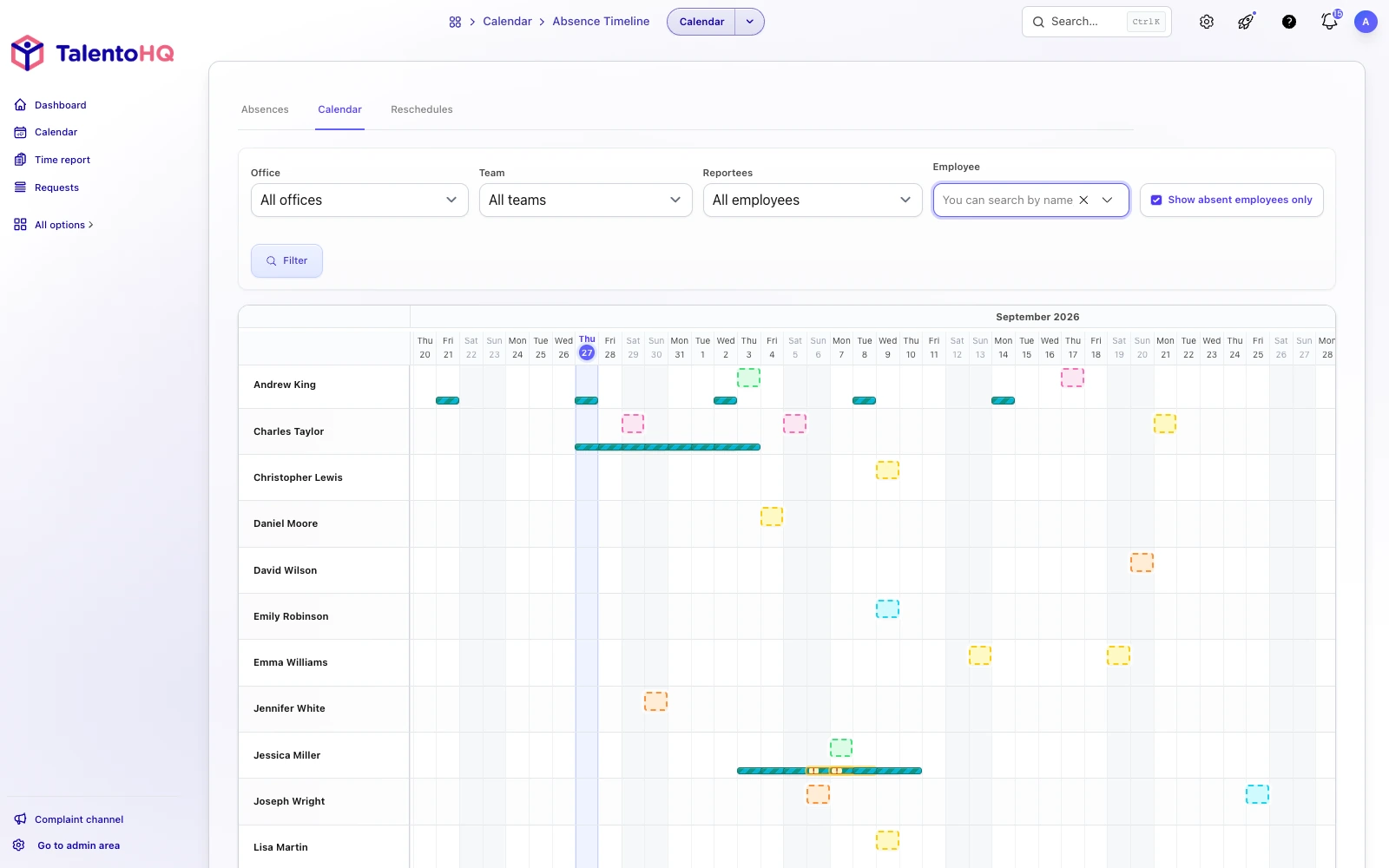 Availability calendar