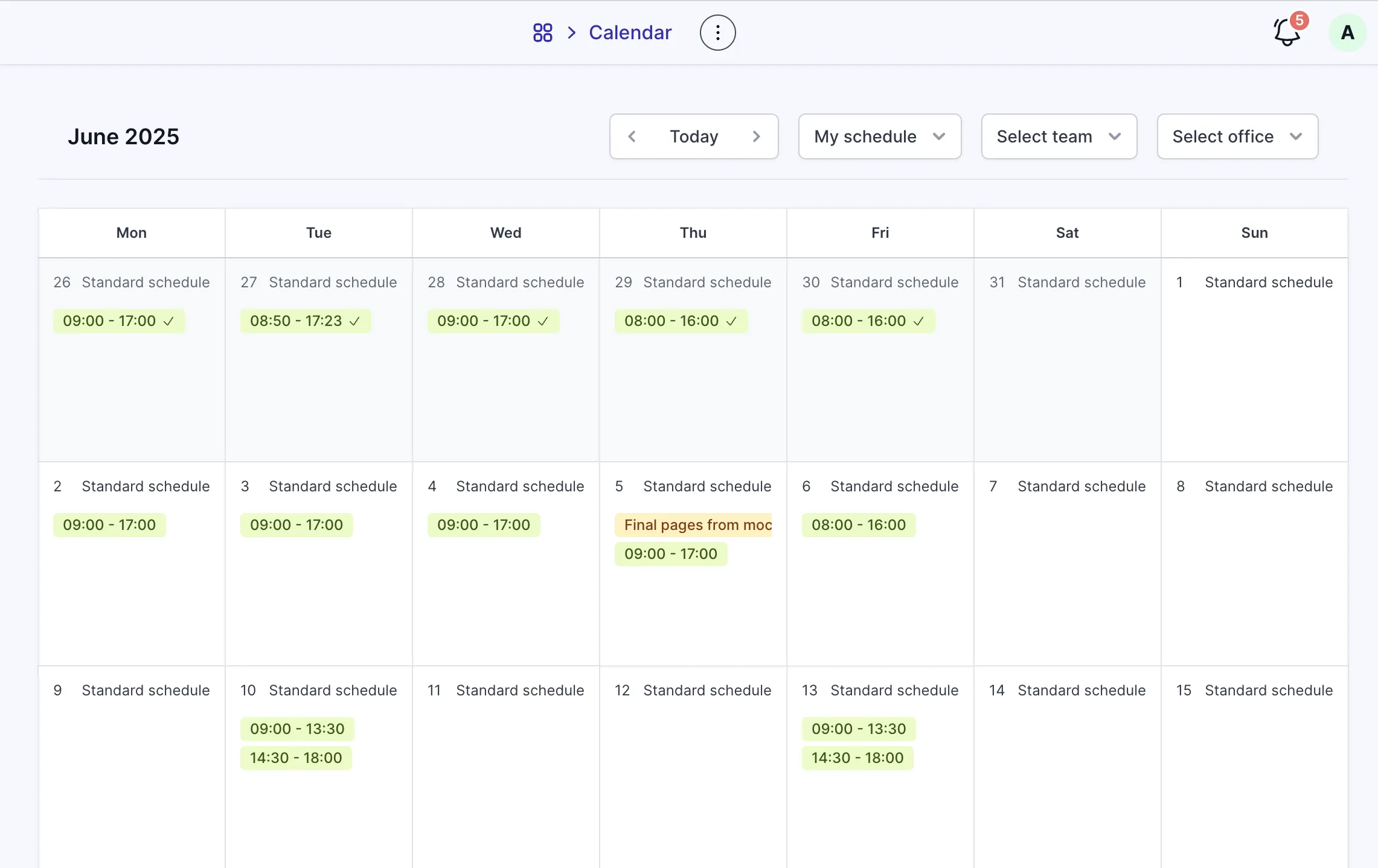 Leave and absence management in talentohq.com
