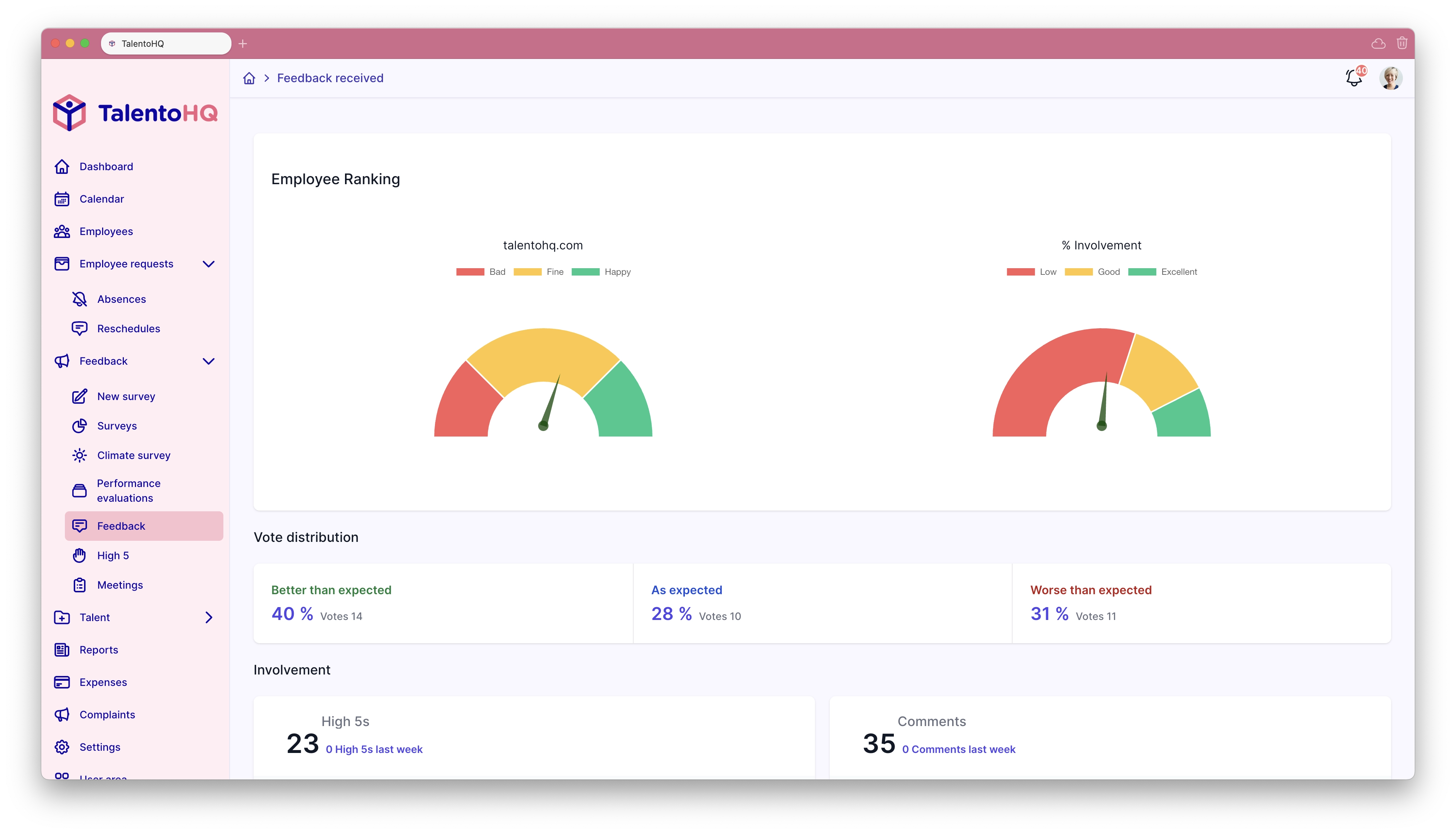 Employee feedback and work climate software