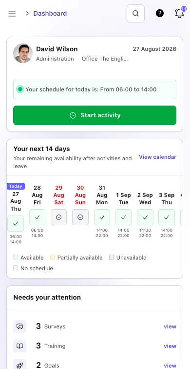 TalentoHQ on mobile
