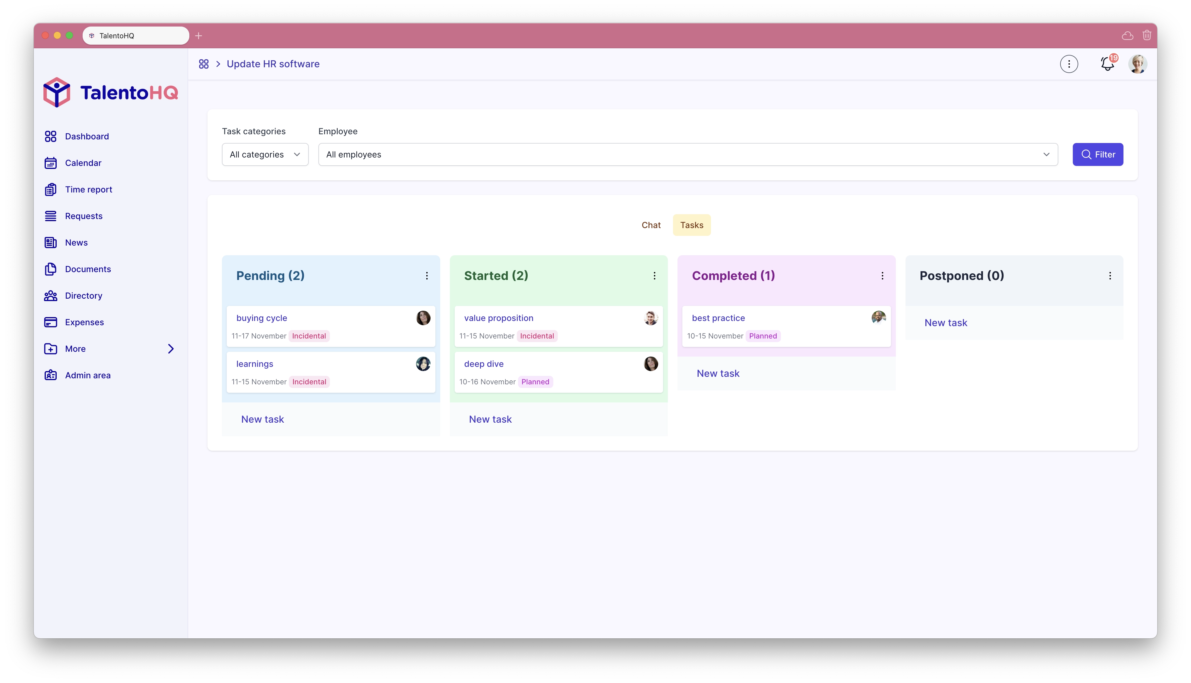 Project and task management with time and expense control