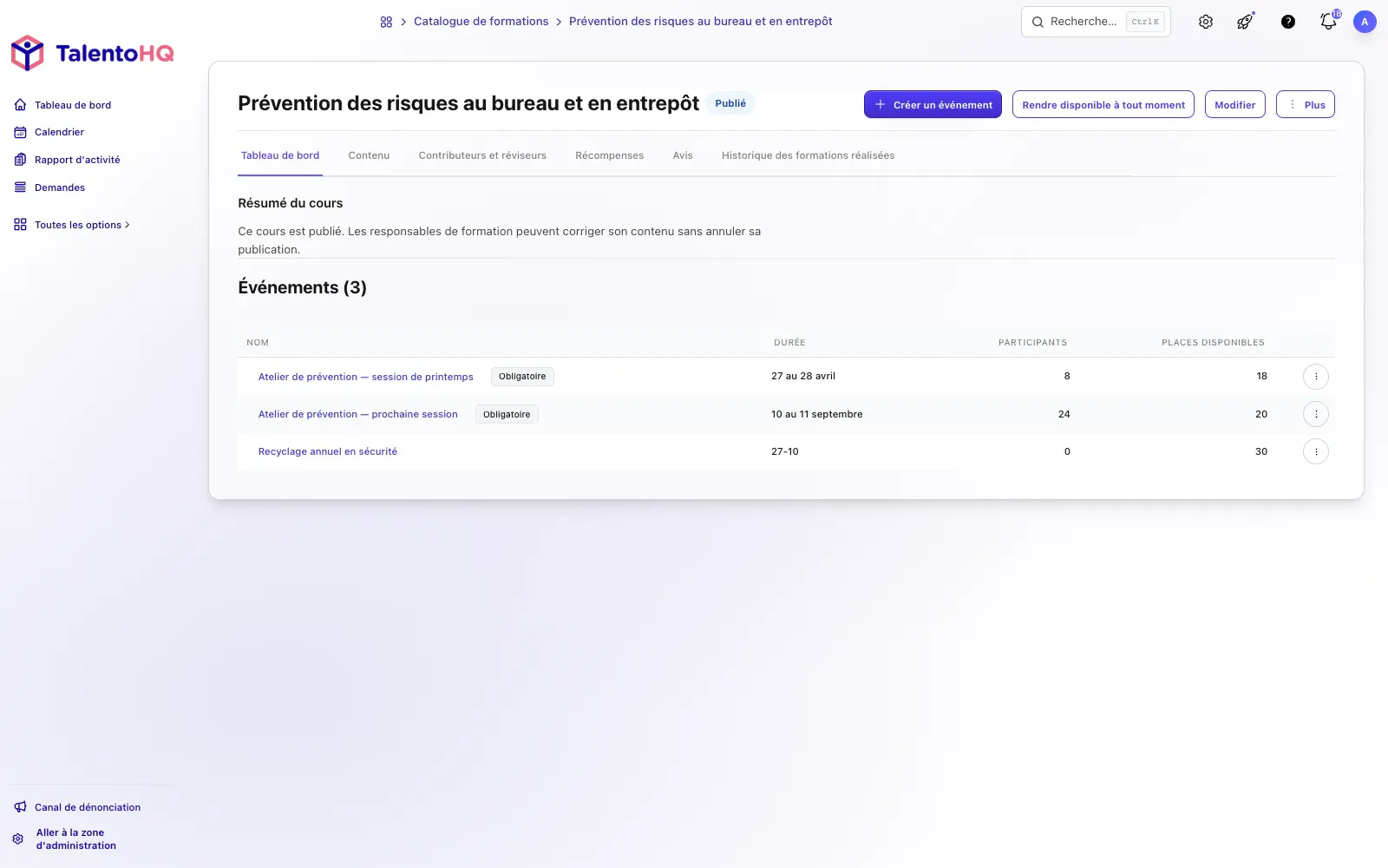 Détail d’une formation en français