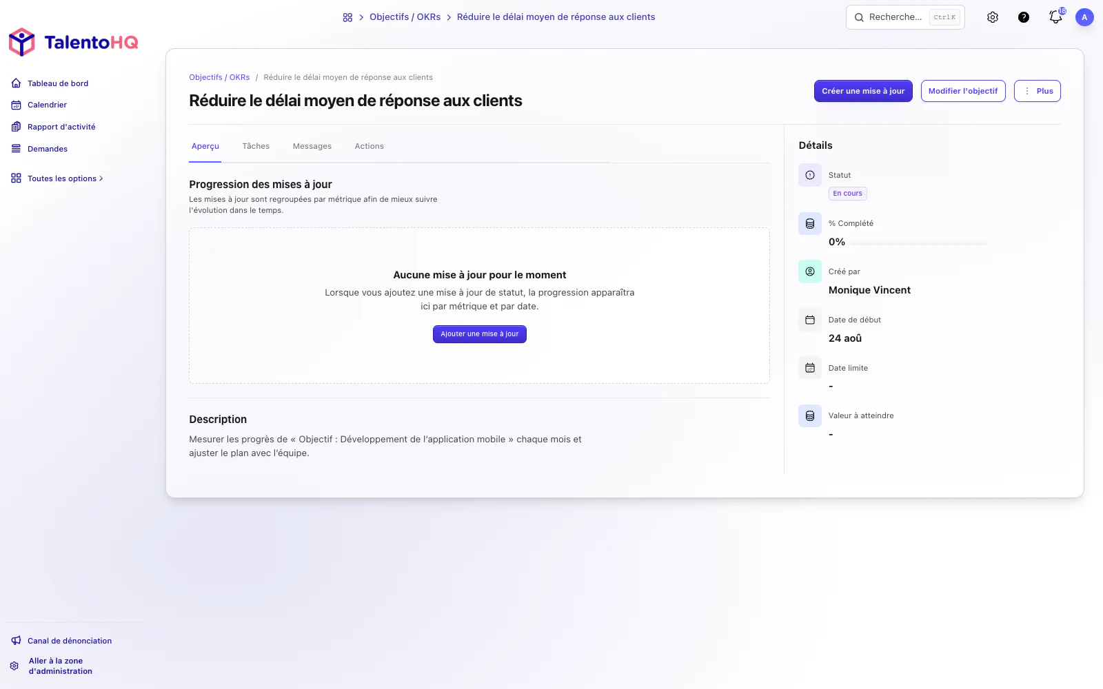 Objectifs dans les entretiens individuels