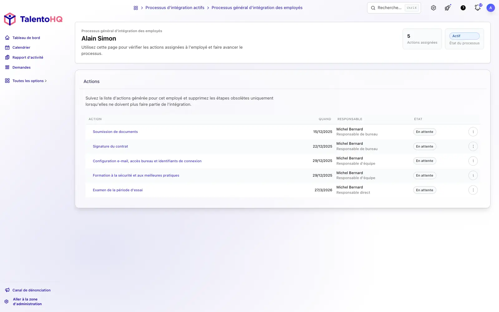 Étapes d’intégration des collaborateurs