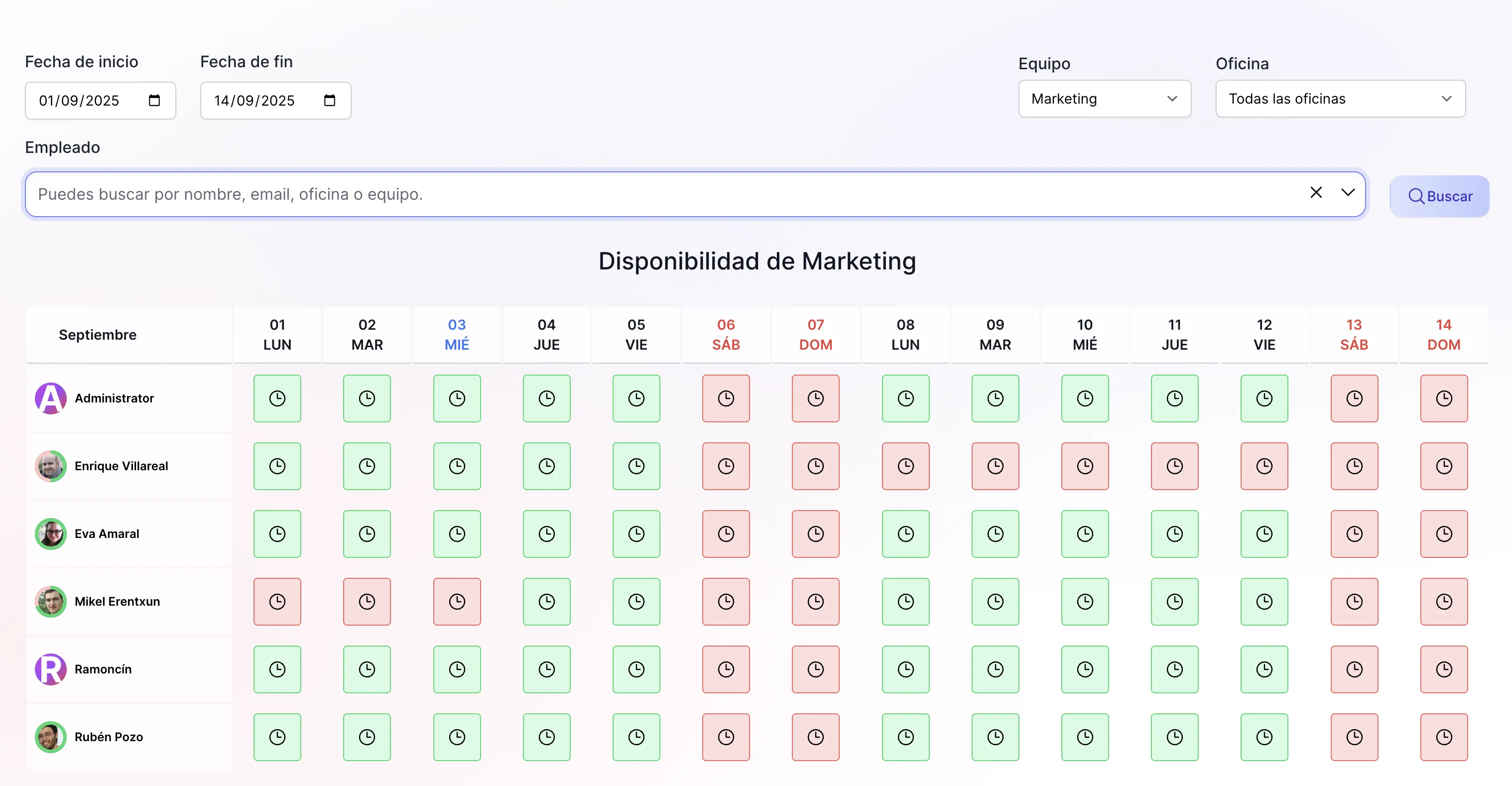 Gestiona los horarios y la disponibilidad de tus empleados con talentohq.com