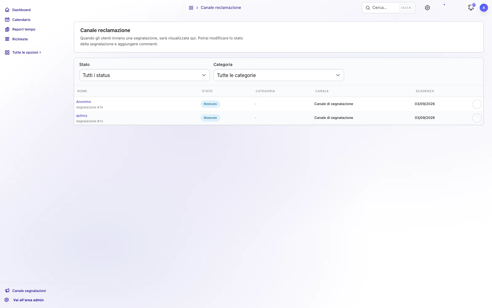 Canale di segnalazione