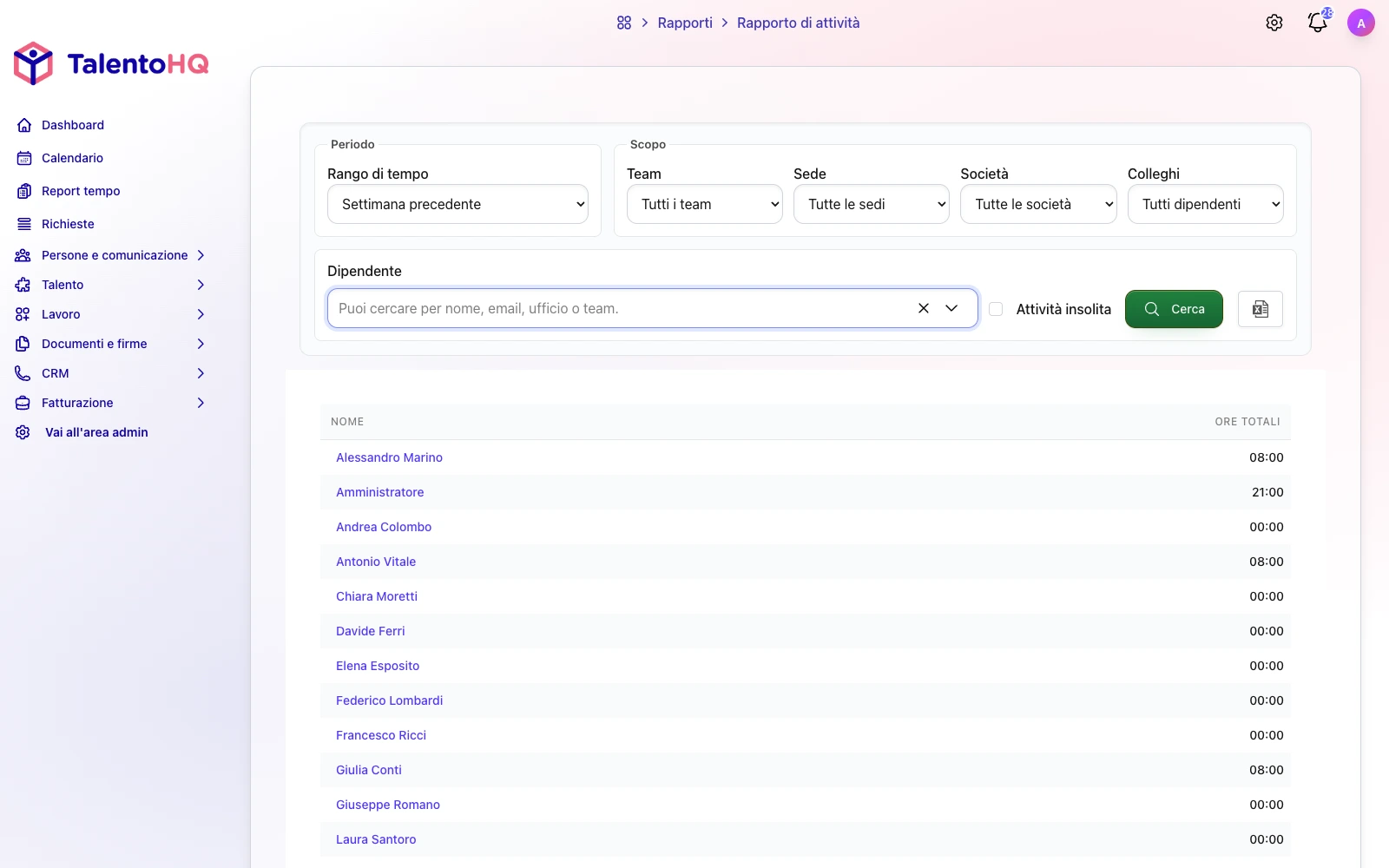 Rilevazione presenze in TalentoHQ
