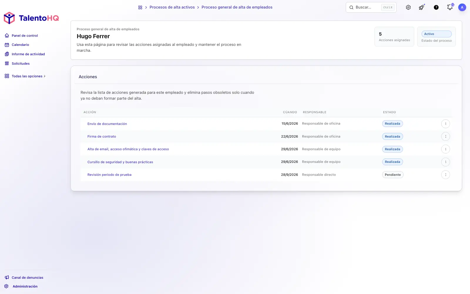 Pasos de onboarding para empleados